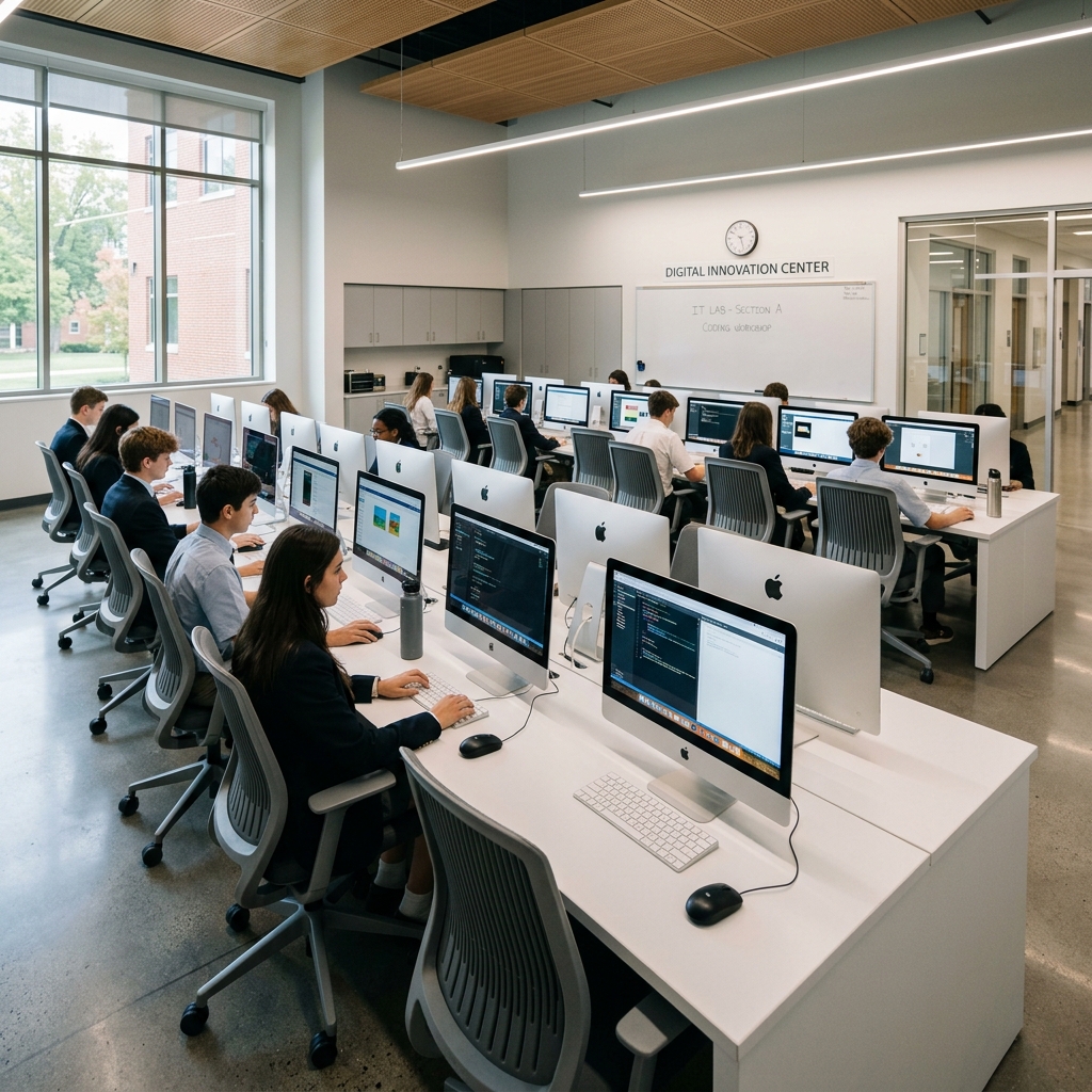 Modern computer lab and digital innovation center
